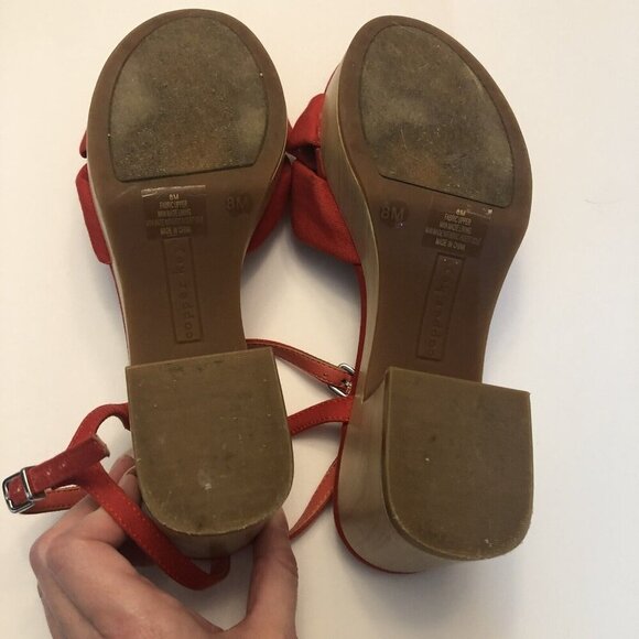 Copper Key Sunnydays Sandals Womens 8M Red Ankle Strap Platform Clog Shoes - Picture 7 of 8